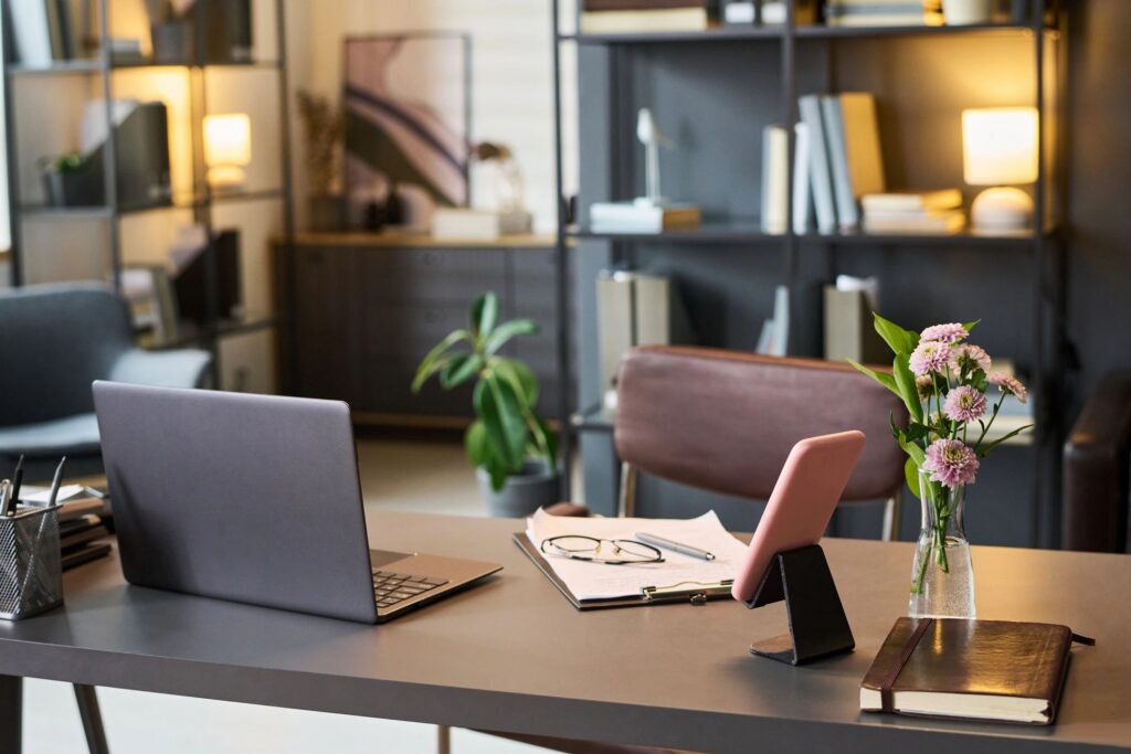 Therapist Office Workspace Supporting Couples Counseling Sessions